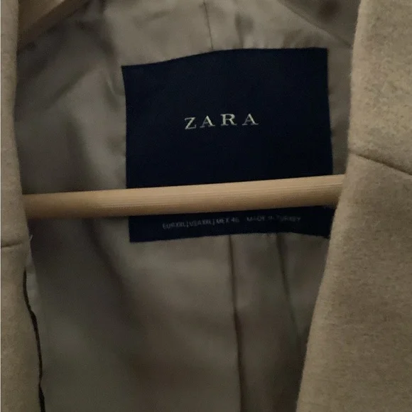 Zara Tan Wool Coat NWOT - Picture 3 of 15